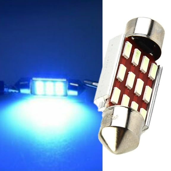Fule 12pcs Blue LED Bulbs, Festoon Canbus 36mm C5W Plug and Play, Interior Car Light, Super Brightness and Heat Dissipation