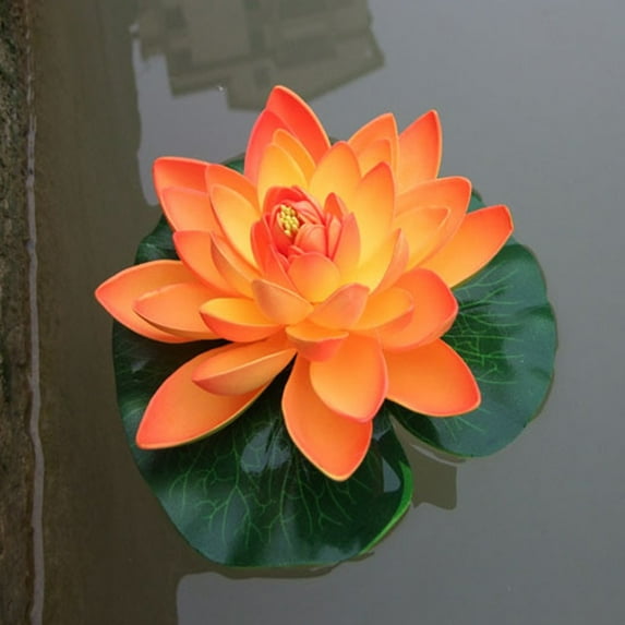 Fule 18cm Artificial Water Lily Floating Lotus Flower Pond Aquarium Decor Multicolor