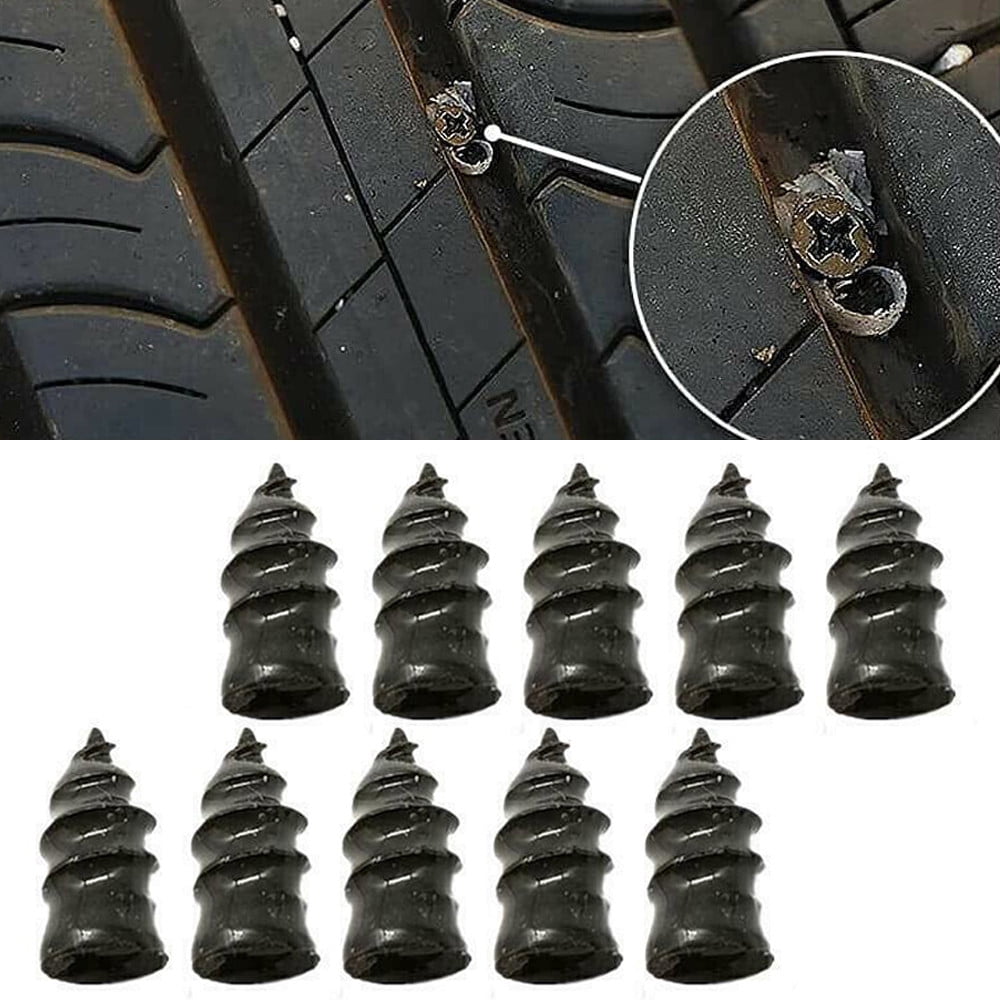 Fule 20pcs Tire Repair Nails, Rubber Screw Tire Plugs SelfService Vacuum Tire Repair Nail Kit