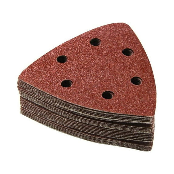 Fule 20pcs Triangular Sanding Disc 90mm 6 Hole Hook & Loop Sandpaper Abrasive Tools