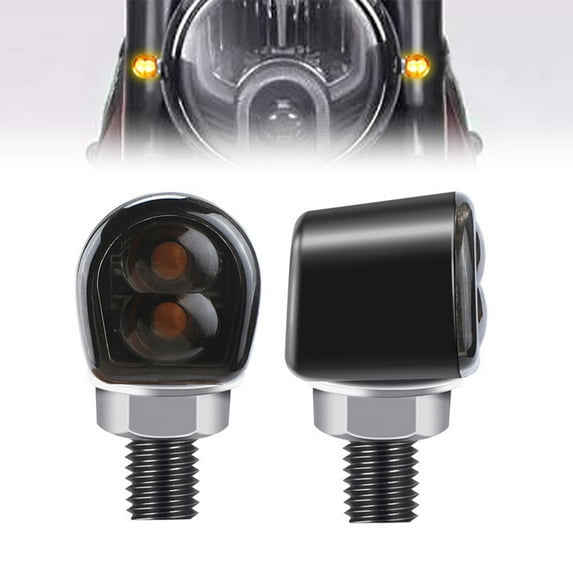 Fule 2X LED Motorcycle Turn Signals Indicator Amber Blinker Light Lamp