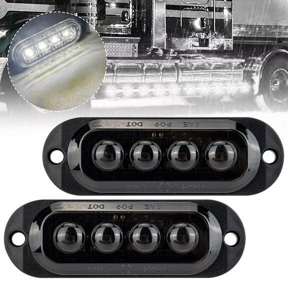 Fule 2pcs 4LED Side Marker Clearance Lights Waterproof for Boat Trailer Truck RV