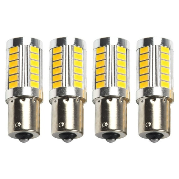 Fule 4 Pcs Turn Signal LED Light Car Tail Turn Brake Reverse Yellow Rear Indicator Bulb 12 V Amber 1156PY BAU15S PY21W LED 33SMD