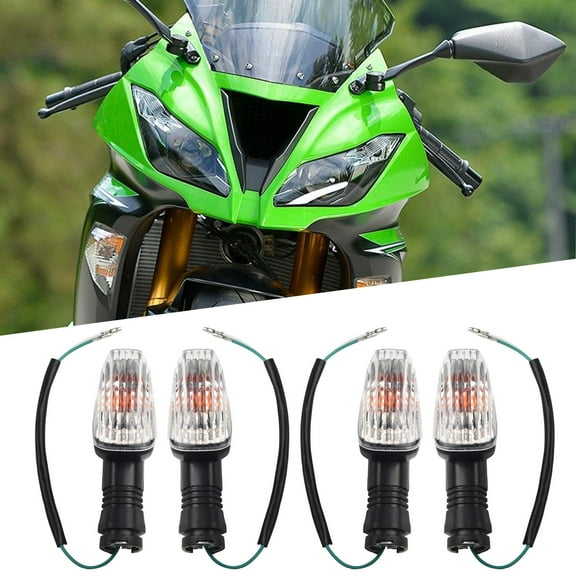 Fule 4pcs Turn Signal Light Connector Amber Indicators For KAWASAKI KLR 650 2008-2018 Bright Motorcycle Accessories