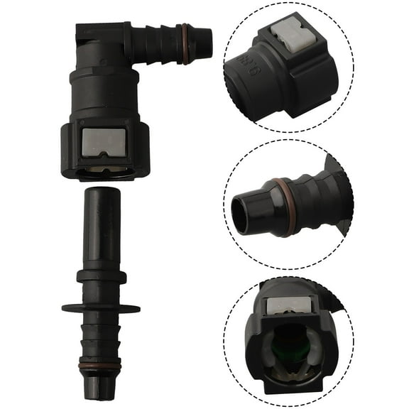 Fule 90 Deg Elbow SAE 9.89 Fuel Line Quick Release Connector Nylon Hose ID 8mm5/16