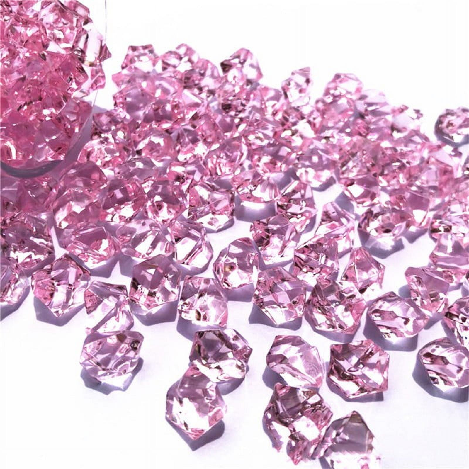 Pink Acrylic Ice Rocks - 900 Pieces, 0.5 Inch Faux Crystal Gems For Vase Fillers, Table Scatter & Party Decor 2 thumbnail image