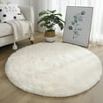 thumbnail image 1 of Fule Anti-Slip Fluffy Rugs, Large Shaggy Rug Super Soft Mat Living Room Bedroom Carpet, White 31.49inch, 1 of 6