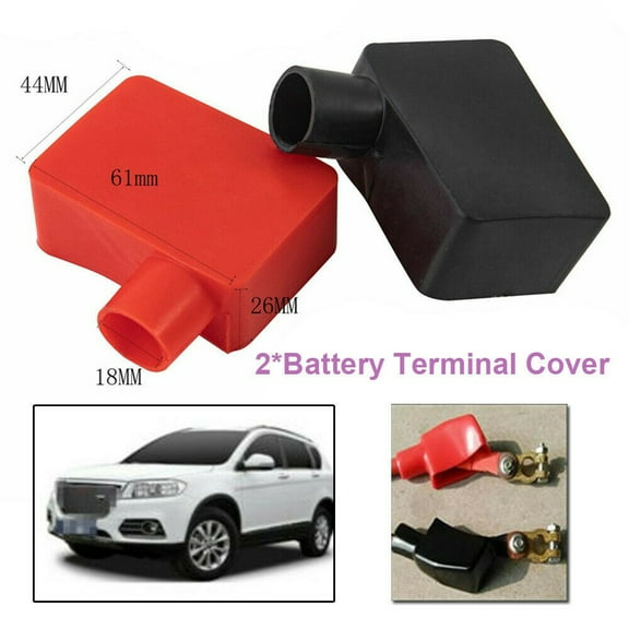 Fule Black & Red Car Battery Terminal Insulator Wire Connectors Cap Cover Rubber Pair
