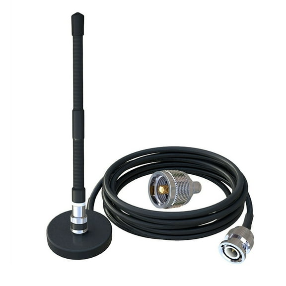 Fule CB Antenna 27MHz Soft Whip with Magnetic Base RG58 BNC Extension Cable PL259