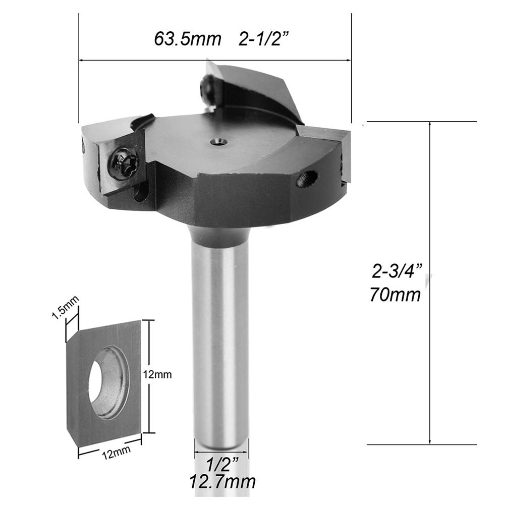 Fule CNC Spoilboard Surfacing Router Bit 3 Flutes Insert Woodworking