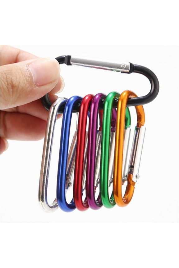 Carabiner Keychain Clip - Aluminum Carabeaner Key Clip,D Ring Shape Caribeener Hook Buckle,Spring Snap Key Chain Clips(Random Color 1.85 inch 10pcs)