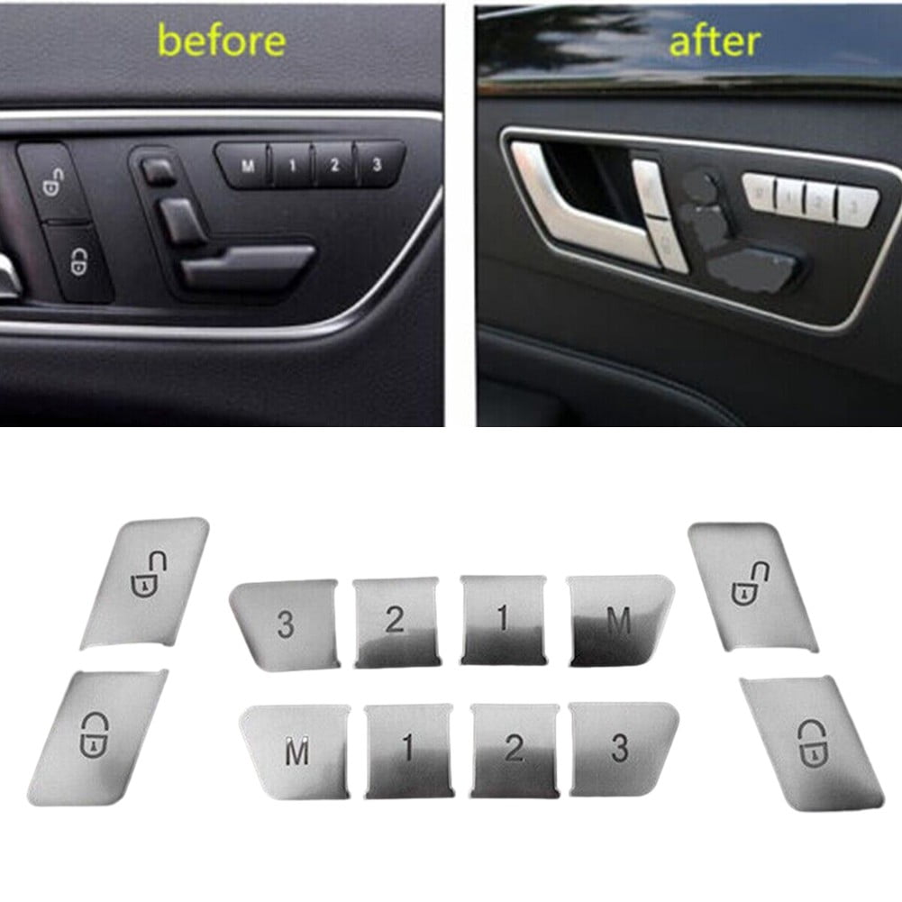 Fule Door Lock Memory Button Trim Stickers for Benz A B C E CLA GLA GLK ...