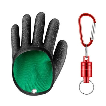Fule Fishing Gloves With Magnet Release Catch Fish Hunting Gloves Puncture Resistant Fish Glove For Left/Right Hand