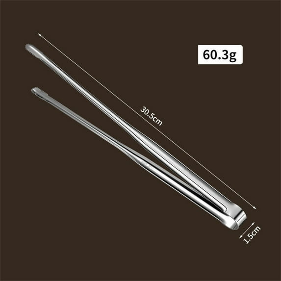 Fule Japanese Stainless Steel Grill Tongs Bread Steak Elongated BBQ Kitchen Gadgets