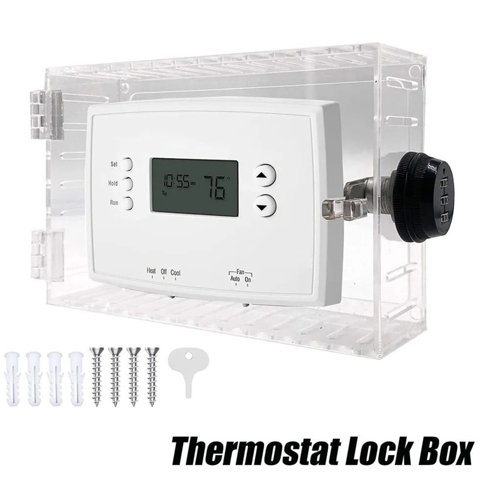 Fule Large Universal Thermostat Lock Box with Combination Lock Clear