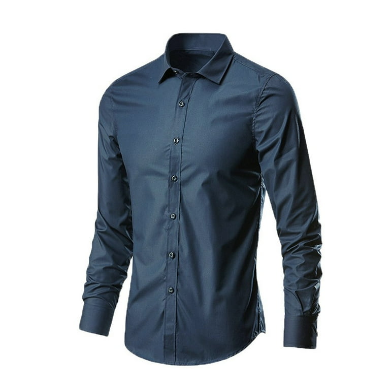 Mens black dress shirt walmart 2025
