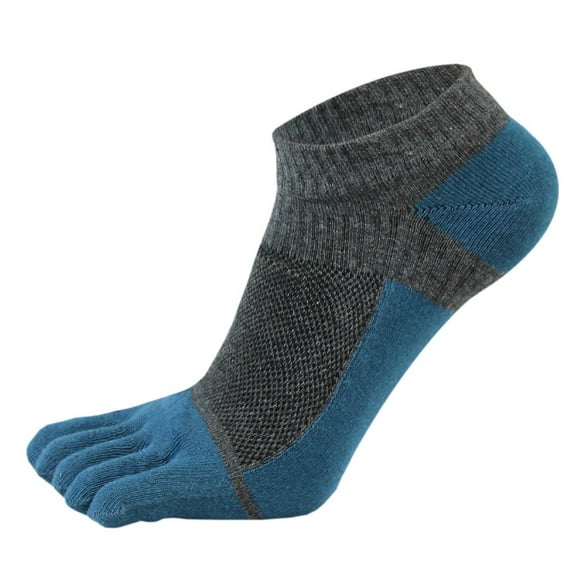 Fule Men\'s Five Toe Breathable Cotton Socks Pure Sports Trainer Running Finger Socks