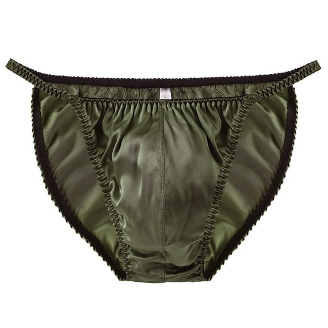 Fule Men\\\'s Pure Silk Solid Lowrise Briefs Undies Bikinis Underwear Panties Lingerie