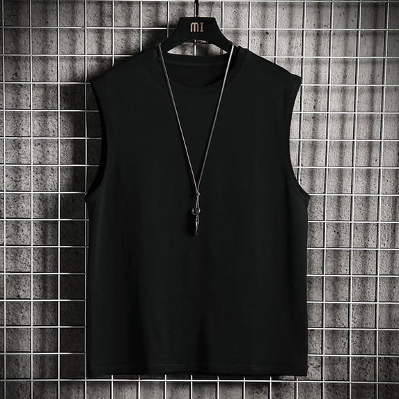 Fule Mens Sleeveless Muscle Tee Solid Blank Tank T Shirt Hot Summer Gym Top