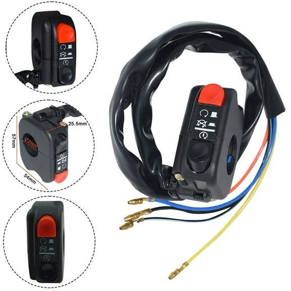 Fule Motorcycle ATV 7/8" Handlebar Mount Start Stop Kill On Off Button Side Switch