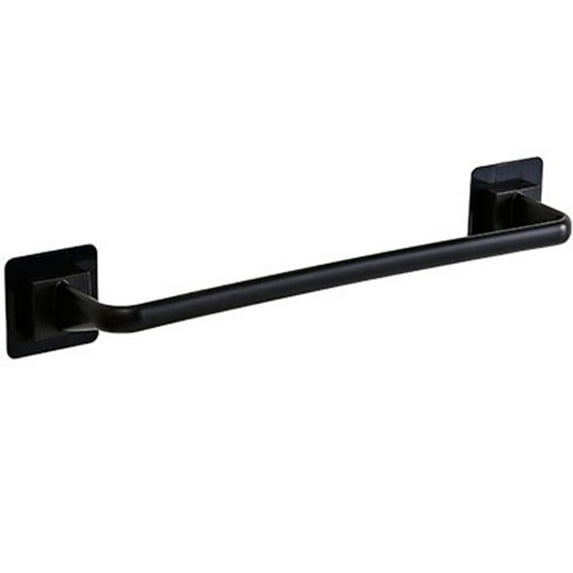 Fule Towel Bar - Towel Holder Black 16-Inch Hand Towel Rack Towel Bar Stick on Wall, Plastic Bathroom Accessory