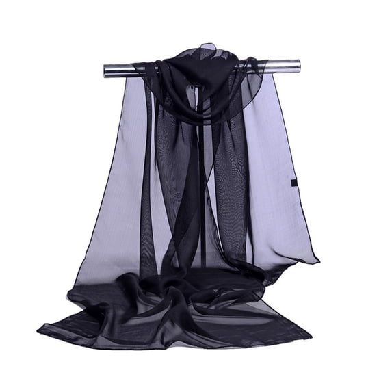 Fule Women Chiffon Plain Sheer Wrap Stole Neck Scarves Hijab Sarong Shawl Head Scarf