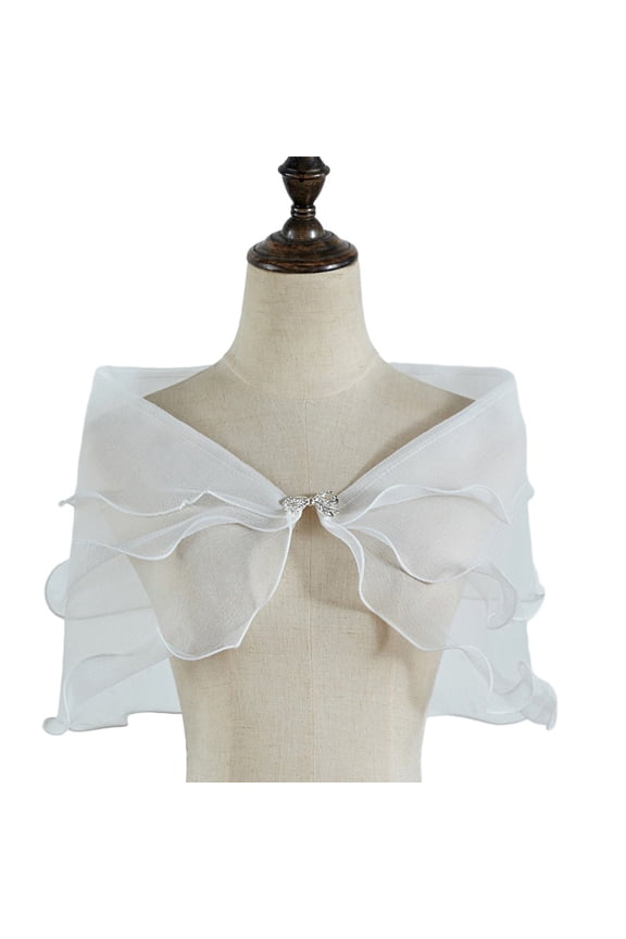 Women Evening Party Shrug Solid Color Shawl Dress Cover Up Shoulder Cape Wedding