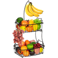 thumbnail image 1 of Fuleadture 2 Layer Fruit Holder with Banana Holders in Kitchen for countertop,Black, 1 of 7