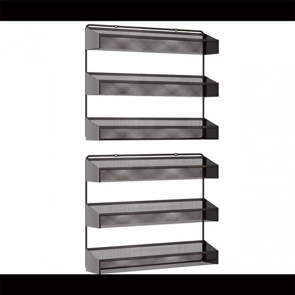 Fuleadture 2 PC 3 Tiers Spice Rack Organizer for Cabinet for Kitchen,Bronze