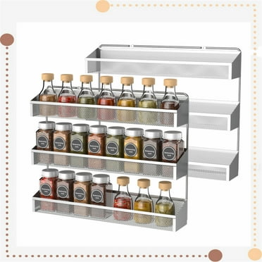 Fuleadture 2 PC 3 layers Seasoning Rack in Home,Silver