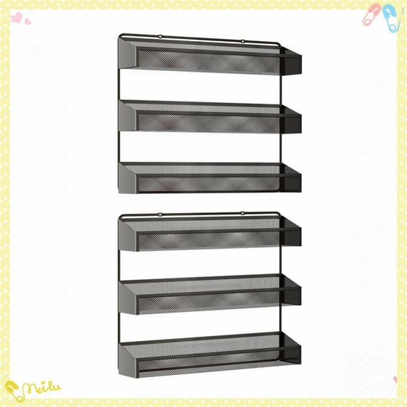 Fuleadture 2 PCs 3 Tiers Storage Shelf for Kitchen-Bronze