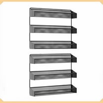Fuleadture 2 Pieces 3 Tier Spice Rack Organizer for Cabinet,Spice Racks in Home,(Black)