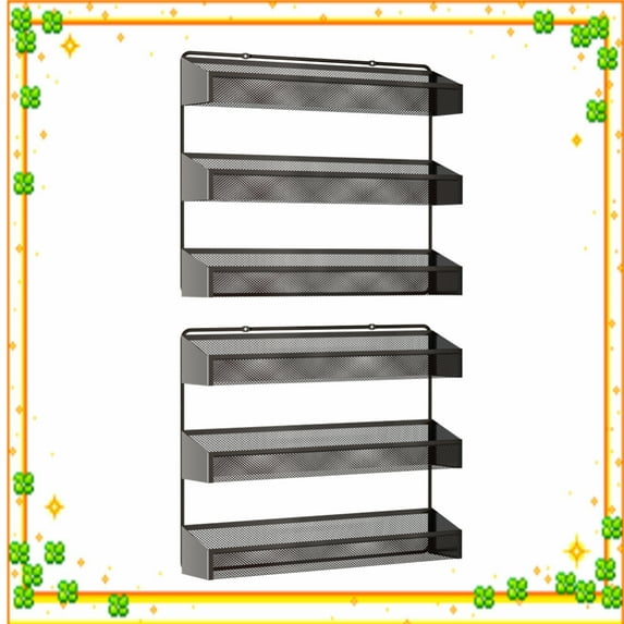 Fuleadture 2 Pieces 3 Tiers Spice Racks in Home,Bronze