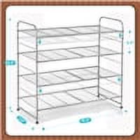 Fuleadture 4 Layer Shoe Rack Organizer for Bedroom Closet in home,Silver
