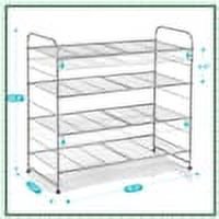 Fuleadture 4 Layer Shoe Shelves Shoe Rack Organizer Closet Shoe Rack in home-Silver