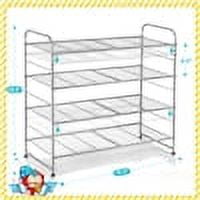 Fuleadture 4 Layer Shoe Storage Shoe Rack Organizer Closet Shoe Rack in home-Silver