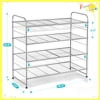 Fuleadture 4 Tier Shoe Rack Organizer for Bedroom Closet in Kitchen-Silver