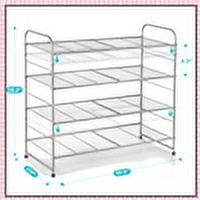 Fuleadture 4 Tier Shoe Rack for Entryway Shoe Rack Organizer Closet Shoe Rack in home,(Silver)