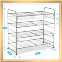 Fuleadture 4 Tier Shoe Shelves for Bedroom Closet in Kitchen-Silver