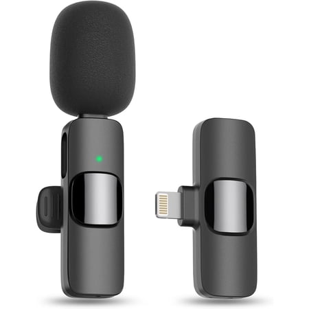 Fulencu Professional Wireless Lavalier Lapel Microphone for iPhone, iPad - 1pcs Clip-on Lapel Mini Omnidirectional Recording Mic for Interview Video Podcast Vlog YouTube
