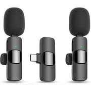 Fulencu Wireless Lavalier Lapel Microphone for iPhone 15 Series/Android/Computer - Mini Phone Microphones for Video Recording - 2pcs Clip on Mics with USB C Interface for Tiktok YouTube Vlog