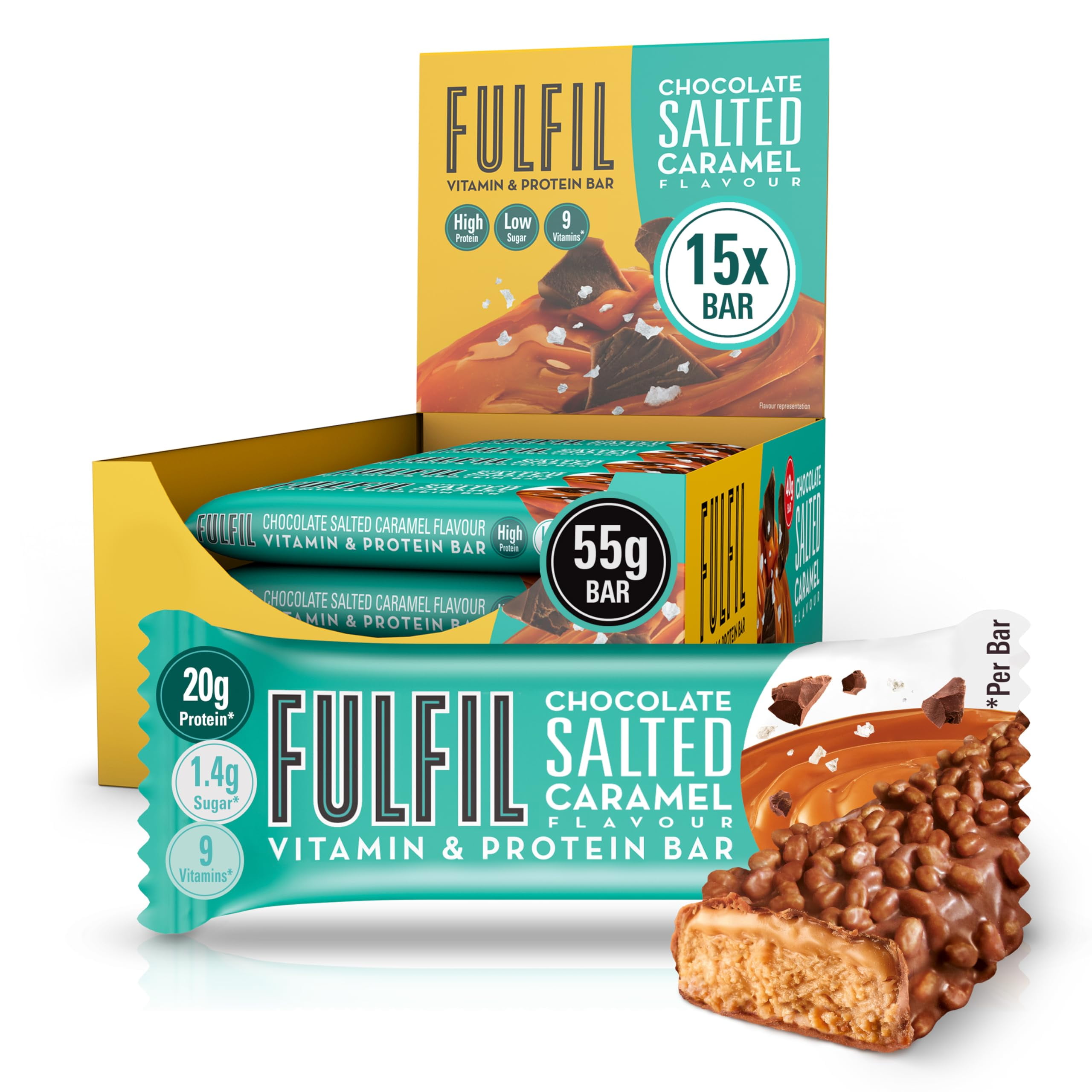 Fulfil Chocolate SaltedITSCCaramel Vitamin And Protein Bar, 825 g