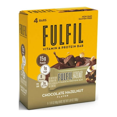 FULFIL Nutrition Vitamin & Protein Bar, Chocolate Hazelnut, 4 pack