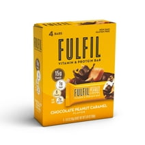 Fulfil Vitamin & Protein Bar, Chocolate Peanut Caramel, 4 Pack