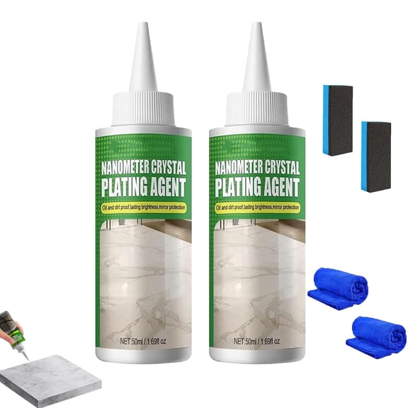 Fulfilexces Nano Crystal Coating Agent for Tile & Furniture, Nanometer Crystal Plating Agent, Marble Shine Restorer, Marble Cleaner and Polish, for Kitchen Clean Marble, Tile