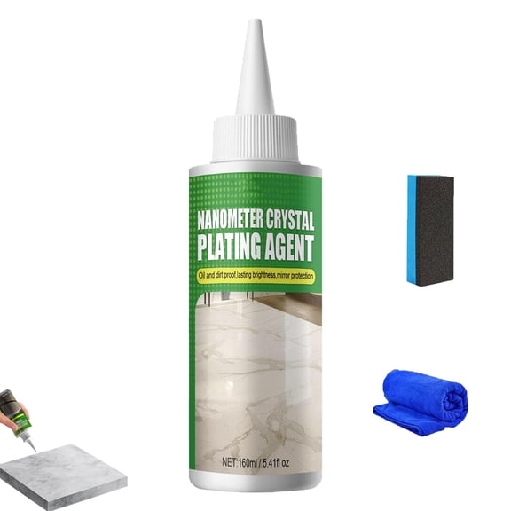 Fulfilexces Nano Crystal Coating Agent for Tile & Furniture, Nanometer Crystal Plating Agent, Marble Shine Restorer, Marble Cleaner and Polish, for Kitchen Clean Marble, Tile
