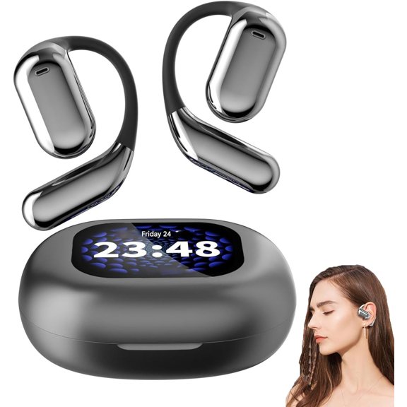 Fulfilexces Open Ear Earbuds，Fulfilexces Earbuds，True Powerful Bluetooth 5.4 Open Ear Earbud, Ipx5 Waterproof, Long-Range Connection, Lightweight and Portable, for Sports and Fitness