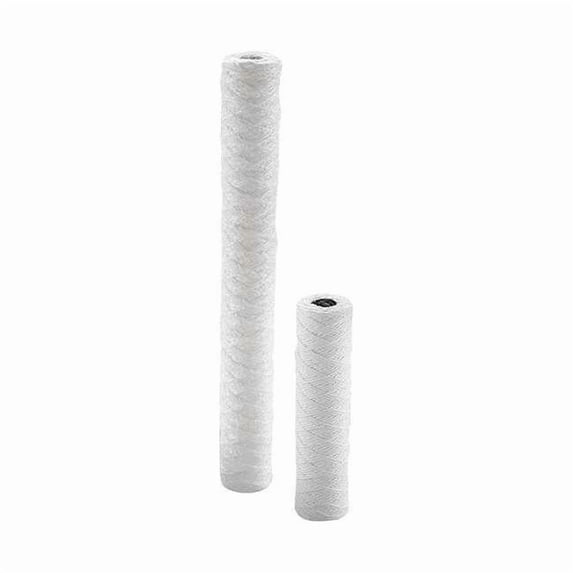 String Wound Filter Cartridge, 5 gpm, 1 Micron, 2-7/16" O.D., 10 in H, 6 PK E39R10