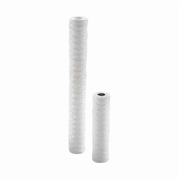 String Wound Filter Cartridge, 5 gpm, 1 Micron, 2-7/16" O.D., 10 in H, 6 PK E39R10