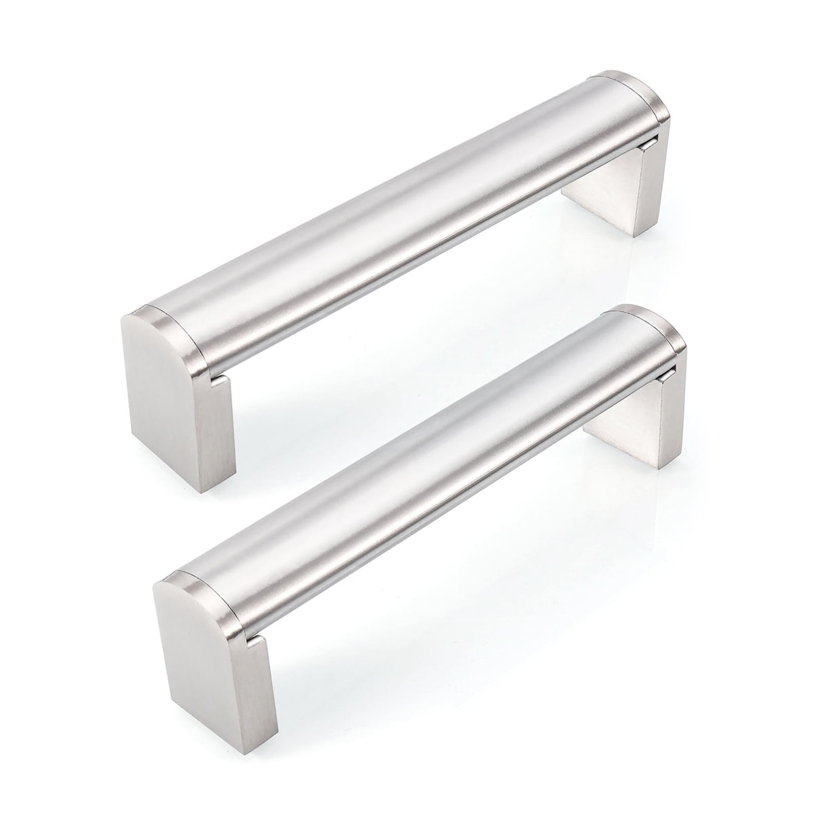 Fulgente 10 Pack 3-3/4" (96mm) Brushed Nickel Satin Kitchen Cabinet Pulls and Handles for Bathroom Cupboard Drawer Door Wardrobe Hardware Bedroom Dresser